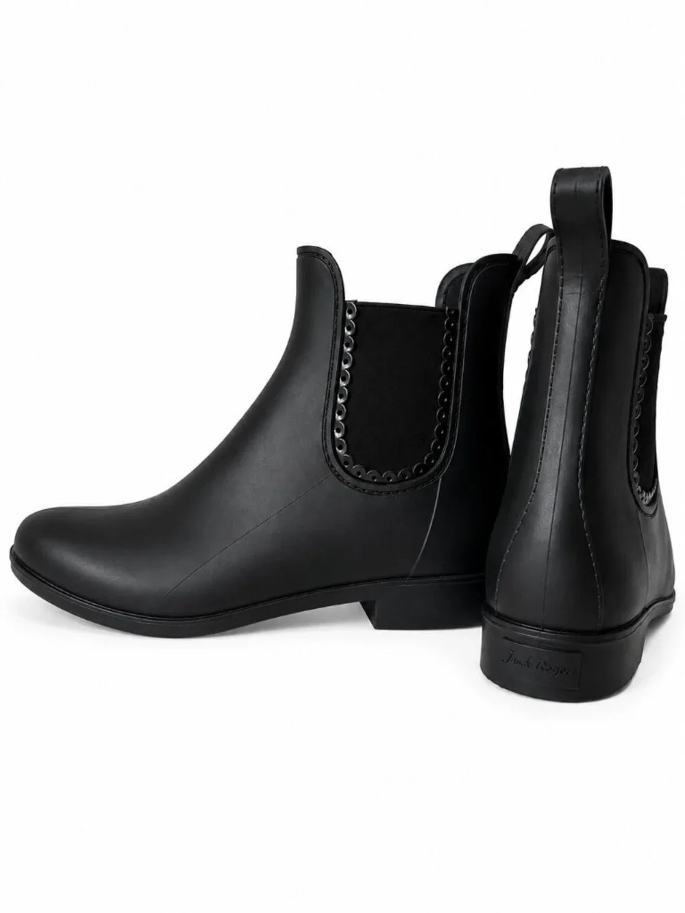 Jack Rogers Sallie Black Chelsea Rain Boots Waterproof Ankle Boots Size 8